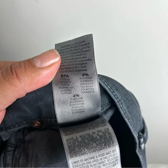 Mother The Charmer black distressed mid-rise skinny jeans worn black wash 29 - Picture 14 of 14